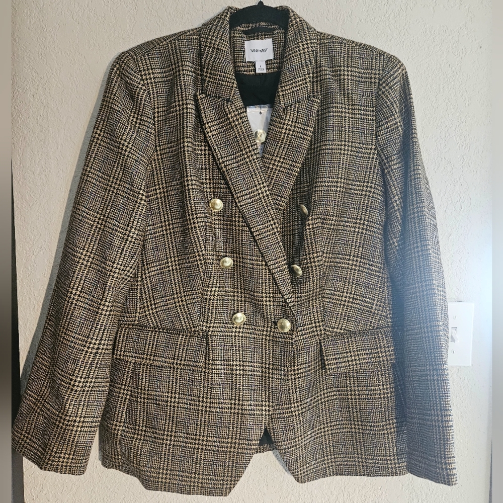 New with tags gold double breasted blazer